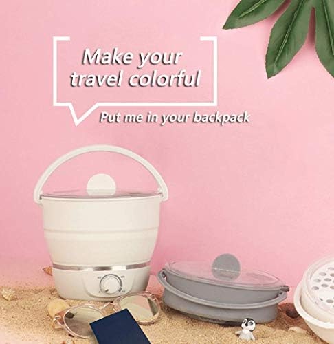 Drizzle Foldable Electric Cooker Travel Hot Pot - Dual Voltage 100V-240V Hot Pot Cooking - Food Grade Silicone Cookerware Boiling Water Steamer - Camping Office Hotel Noodle Porridge Soup Dorm - Image 6