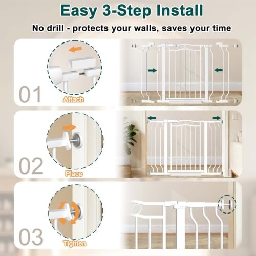 Fairy Baby 53.1"-62.5" Extra Wide Baby Gate for Doorways Pressure Mounted - Image 4