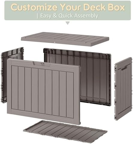 KAMABOKO Outdoor Storage Box, 55 Gallon Deck Box Outdoor Waterproof Patio - Image 6
