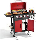HUGROVE Upgraded 4-Burner Propane Gas Grill for Outdoor Cooking Red by HUGROVE