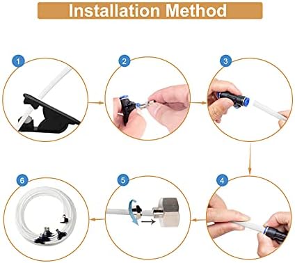 Misting Cooling System 50ft(15M) Misting Line 12 Stainless Steel Mist Nozzles 1/4" Outdoor Cool Mister for Patio Garden Umbrellas Greenhouse Fan Trampoline Waterpark - White Pipe - Image 5
