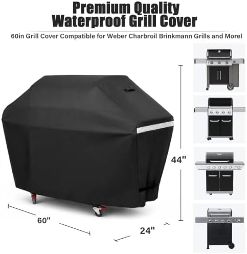 QuliMetal 60 Inch Heavy Duty Waterproof Grill Cover for Outdoor - Image 2
