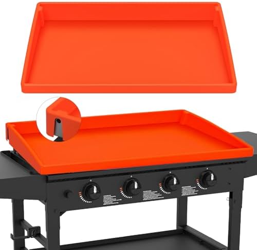36 Inch Griddle Cover Mat for Blackstone Griddle, Full Wrap-Around Protection Griddle Accessories, Food Grade Silicone Grill Mat, Orange by Jacooxi