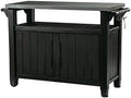 Keter Unity XL Portable Outdoor Table with Stainless Steel Top for Kitchen Prep and Outdoor Storage Cabinet for Grilling Accessories, Dark Grey by Unknown