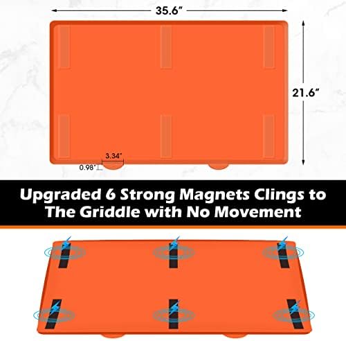 36" Griddle Mat Silicone for Blackstone, Magnetic Protective Cover Mats Blackstone Griddle Top Covers for Blackstone Protector Outdoor-Orange - Image 2