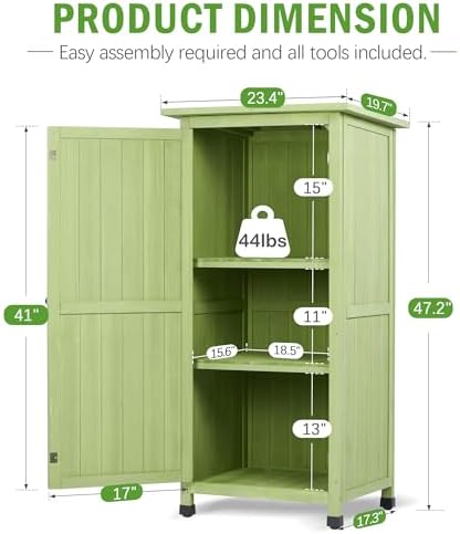4x2 FT Wooden Outdoor Storage Cabinet - Image 3