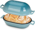 Enameled Cast Iron Dutch Oven for Sourdough Bread Baking,9 x 5-4/5 Inch Oval Cast Iron Bread Pan with Lid,Dutch Oven for Homemade Sourdough Baking,2.8QT Meatloaf Pan,Oven Safe by FRRLY