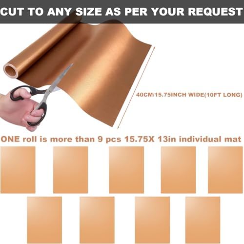 BBQ Grill Mat Roll, Cut to Size Grill Mats for Outdoor, Non-stick Accessories for Gas, Charcoal, Electric Grill, 15.75IN x 10 FT(Copper) - Image 2