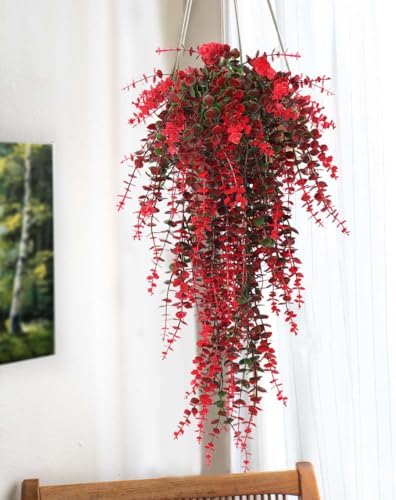 RECUTMS Hanging Artificial Plants Fake Vines Hanging Eucalyptus Leaf Plants - Image 5