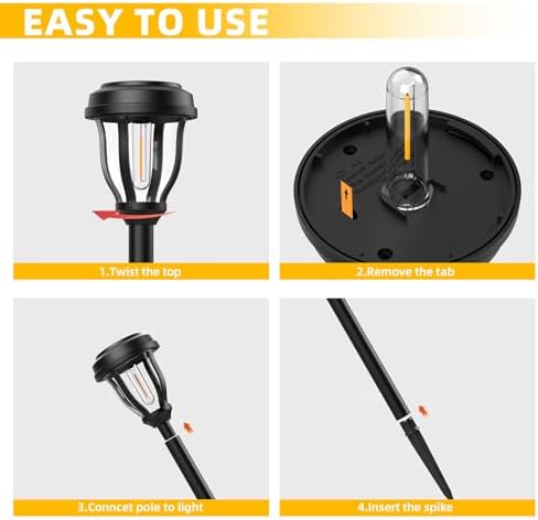 DERAYSION Solar Lights Outdoor, LED Solar Pathway Lights Garden Lights - Image 6