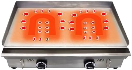 Commercial LPG Gas Griddle 28.9x16.1" Countertop Stainless Steel - Image 6