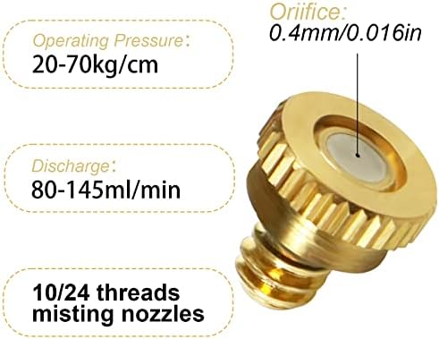 KUWAN 0.016" Orifice (0.4mm) Thread UNC 10/24 Brass Misting Nozzles 200PCS - Image 2