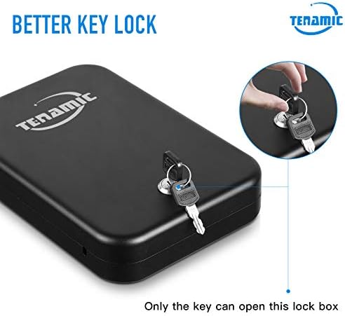 Tenamic Pistol Safe, Portable Travel Gun Safe, Solid Steel Handgun Lock Box for Home, Gun Safes for Car, Black - Image 4