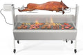ROVSUN Rotisserie Grill with Windscreen, 46 Inch 176 Lbs Capacity, BBQ Outdoor Pig Lamb Goat Charcoal Spit Roaster, Stainless Steel Rotisserie Grill for Camping Barbecue Party by ROVSUN