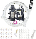 Outdoor Misting Cooling System Kit with Silent Pump and Gold Brass Sprayers, Patio Misters Mister System Drip Irrigation System For Outside Patio, Garden Cooling System DI(Size:12m tube+ 16 nozzles .) by Melairy