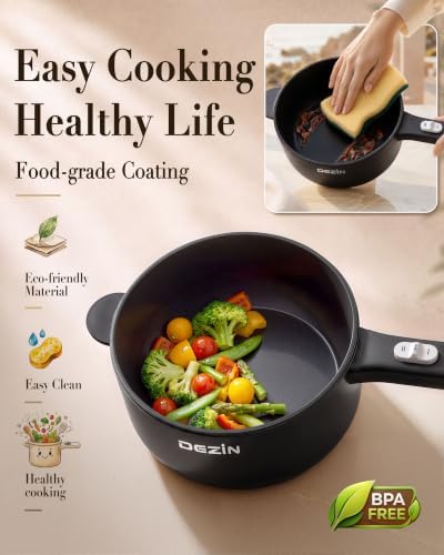 Dezin 2L Hot Pot Electric, Non-Stick Electric Pan, 700W Adjustable Power - Image 6