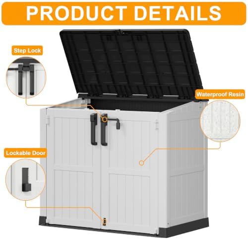 Outdoor Storage Box & Cabinet 36 Cu Ft, Patio Storage Box, White - Image 4