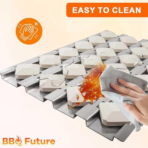 BBQ Future Grill Replacement Parts for Alfresco Gas Grill, Ceramic Briquettes Tray for Alfresco ALX2-30, ALX2-42, ALX2-56 Series Gas Grills, Heat Plate with 24pcs Ceramic Briquettes, 3 Pack - Image 5