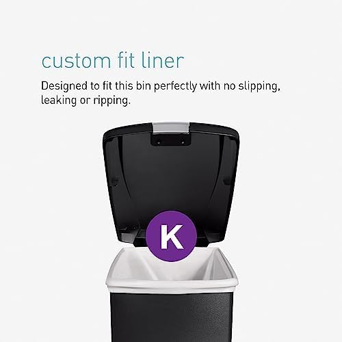 simplehuman 40 Liter / 10.6 Gallon Slim Kitchen Step Trash Can With Secure Slide Lock, White Plastic - Image 6