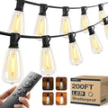 addlon 200FT(50FT*4) Outdoor String Lights ST38 LED with Remote Waterproof by addlon