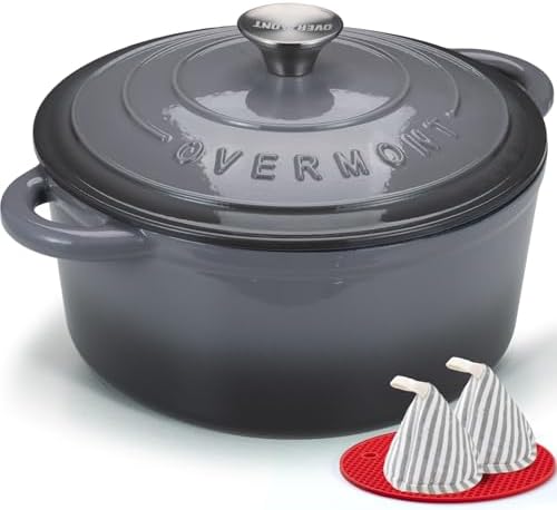 Overmont Enameled Cast Iron Dutch Oven - 7QT Pot with Lid Cookbook by Overmont