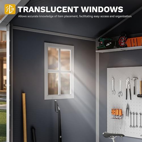 DWVO 6x4.4FT Resin Storage Shed with Reinforced Floor & Window - Image 2