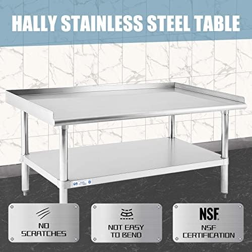 Hally Stainless Steel Equipment Stand 28"x48" Commercial Prep & Work Table - Image 3