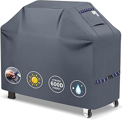 Grill Cover 600D Heavy Duty, Universal Fit Waterproof BBQ Grill Protector with Adjustable Straps, Weatherproof Outdoor Oven Cover for All Seasons by CUSSIOU