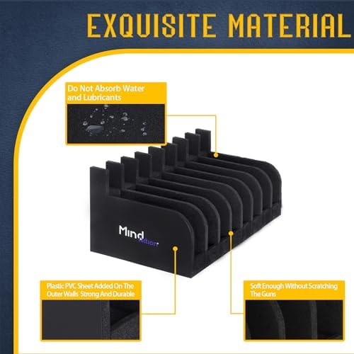 MIND&ACTION Foam Pistol Rack for Gun Safe, Gun Cabinet Accessories, Pistols Holder Storage Organizer, Revolver Firearm Handgun Rack Stand Display - Image 4