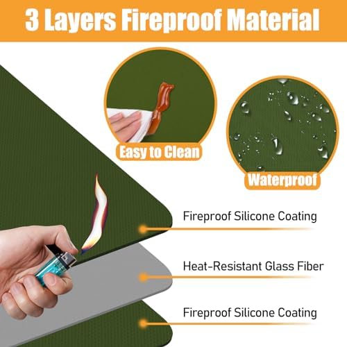 TOHONFOO Heat Resistant Mats for Countertop & Air Fryer, 20x16 in, Green - Image 2