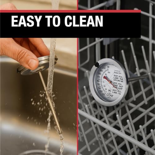 CDN Ovenproof Meat Thermometer NSF Certified Pro Accurate, Temperature Guide on 2" Dial - Easy-to-Read - Poultry, Roasting, Waterproof - IRM200 - Image 7