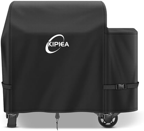 Kipiea 600D Pellet Grill Cover for Weber Searwood XL 600 & Smoque XL, Waterproof BBQ Smoker Cover, UV Resistant, No Tear, No Fading by Kipiea