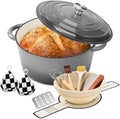 Enameled Cast Iron Dutch Oven pot 6.5 QT with Lid for Bread Baking by Blingco