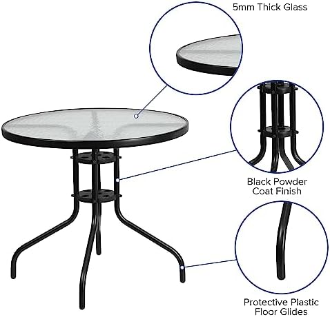 Flash Furniture 31.5 in Metal Round Table, Black - Image 4