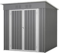 Thanaddo 4x6ft Metal Shed Outdoor Storage Shed,Metal Steel Utility Tool Shed Storage House with Double Lockable Doors and Air Vent for Backyard Garden Patio Lawn Gray by Thanaddo