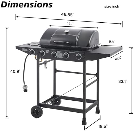 4 Burner Gas Grills, Outdoor Cooking Propane Gas Grills (4 Burner) - Image 2