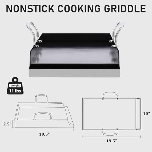 Utheer 19.5 x 10 Stainless Steel Griddle for Gas Grill & Stove Top - Image 2