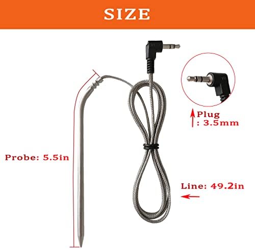 2 Pack High Temperature Meat Probe, Compatible with Camp Chef Wood Pellet Grills, Comes with 2pc BBQ Clip, Replace Stainless Steel Accessories - Image 3