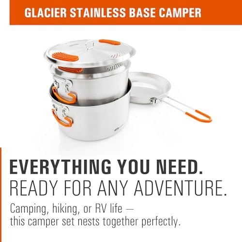 GSI Outdoors Glacier Stainless Base Camper Cookset, Medium & Large - Image 2