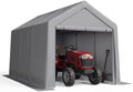 Aoxun 8x14 FT Outdoor Carport Garage Tent, Waterproof Storage Shed, Gray by Aoxun