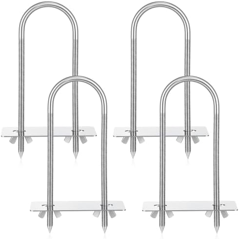 4 Pcs Steel Rotisserie Fork U Bolt Adjustable Spit Rod, 7.5" L by Otoolling