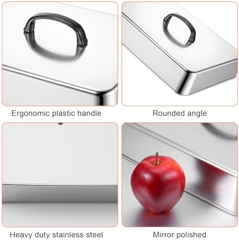 2 Pcs Griddle Dome Stainless Steel Basting Cover Cheese Melting Dome Steaming Cover Lid Commercial Grade 13x11.1x2.6 in Flat Top Grill Accessories for Indoor Outdoor Cooking - Image 3