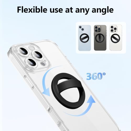 Magnetic Silicone Ring Grip Phone Holder, Rotating Finger Loop Ring Grip Holder, Soft and Portable, Strong Magnetic Attraction, Compatible with Magsafe Phone Case (White) - Image 5