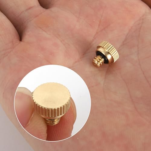 Brass Misting Nozzle Plug 12pc Heavy Duty 10/24 Screw Thread Misting Nozzle Plug for Raised Garden Bed Backyard Outdoor Cooling System - Image 3