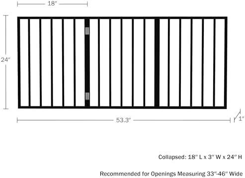 Pet Gate - 3-Panel Indoor Foldable Dog Fence for Stairs, Hallways, or Doorways - 54x24-Inch Wood Freestanding Dog Gates by PETMAKER (Black) - Image 6