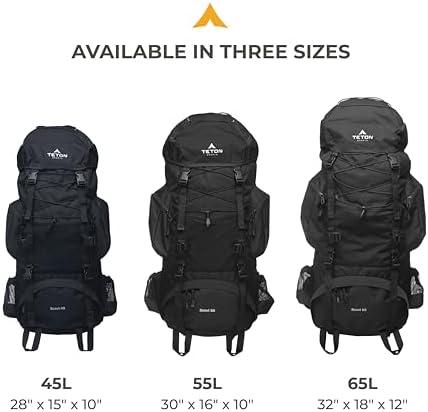 Teton 55L Scout Internal Frame Backpack for Hiking, Camping, Backpacking, Travel, Rain Cover Included, Burnt Orange - Image 6