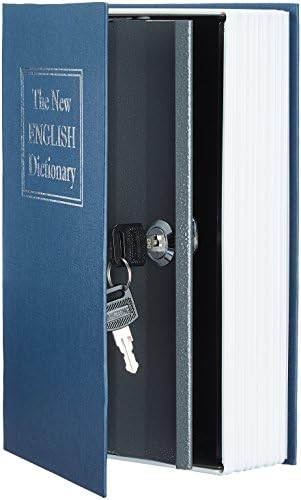 Amazon Basics Portable Diversion Book Safe, Secret Hidden Lock Box with Key Lock for Valuables, Hidden Storage Compartment Disguised as a Book, Large, Blue - Image 2