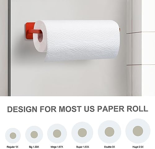 Magnetic Paper Towel Holder for Fridge Red,Heavy Duty Strong Magnet Backing for Toolbox,Grill,BBQ Griddles,RV Tailgates,Microwave,Fridge,Garage - Fit for Large Size of Paper Roll - Image 6