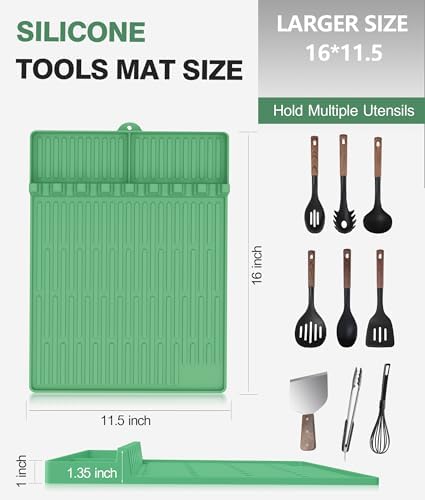 Silicone Grill Mat for Blackstone Griddle Accessories, 8-Slot Tool Mat - Image 3