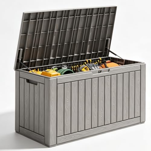 KAMABOKO Outdoor Storage Box, 140 Gallon Deck Box Outdoor Waterproof by KAMABOKO